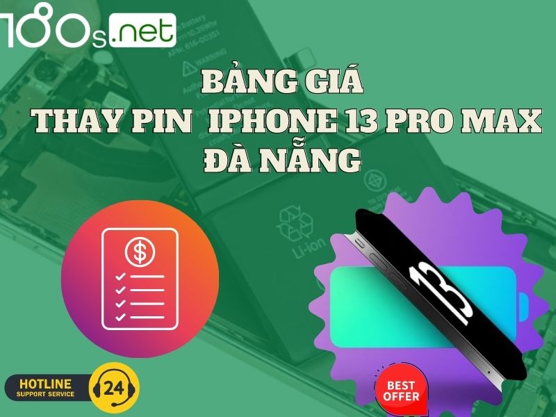 bảng giá thay pin iphone 13 pro max Đà Nẵng