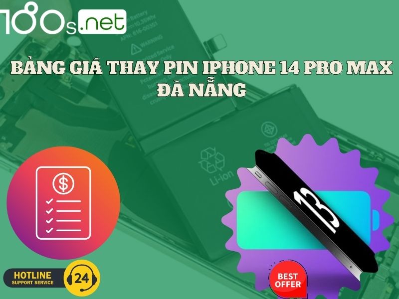 bảng giá thay pin iphone 14 pro max Đà Nẵng 