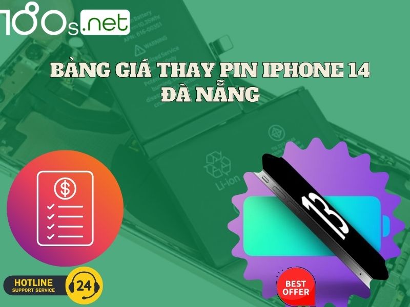 bảng giá thay pin iphone 14 Đà Nẵng 