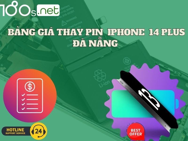 bảng giá  thay pin iphone 14 plus  Đã Nẵng 