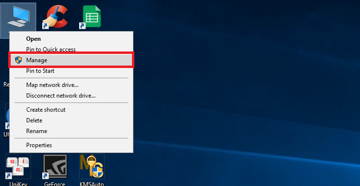 Chọn Manage