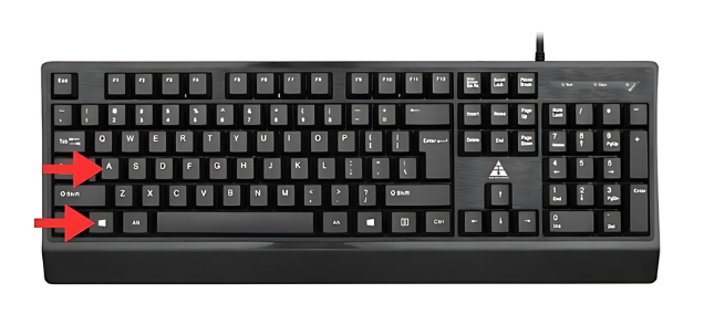 Nhấn tổ hợp phím Windows + A
